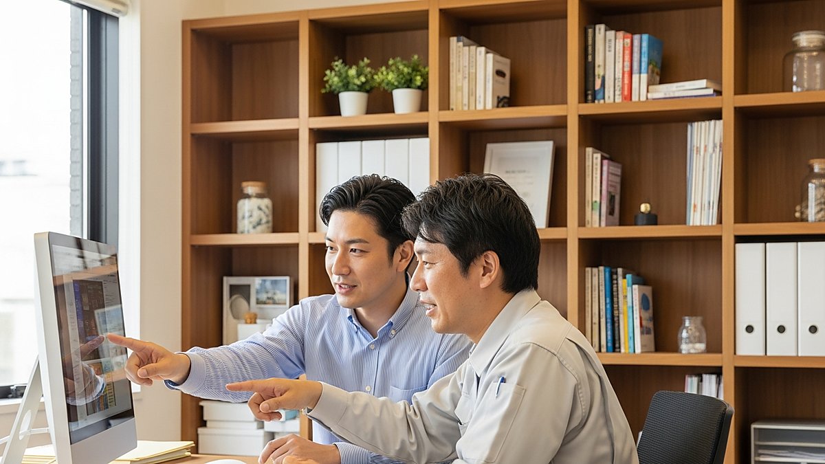 マンツーマンで画面を確認しながら支援を受ける様子（個別支援のイメージ）